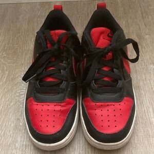 Nike Boy’s Red and Black Court Borough Low Size 4